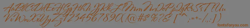 RosaMarena-Schriftart – Braune Schriften auf grauem Hintergrund