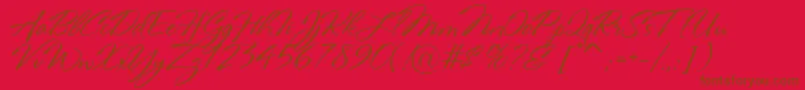 RosaMarena Font – Brown Fonts on Red Background