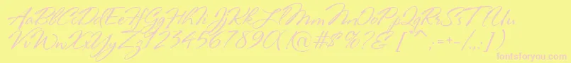 RosaMarena-Schriftart – Rosa Schriften auf gelbem Hintergrund