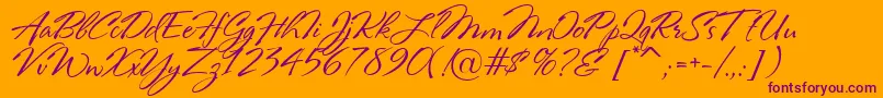 RosaMarena-fontti – violetit fontit oranssilla taustalla