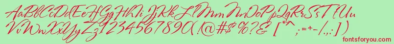 RosaMarena Font – Red Fonts on Green Background