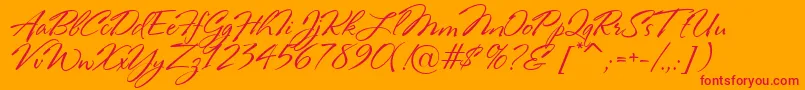 RosaMarena Font – Red Fonts on Orange Background