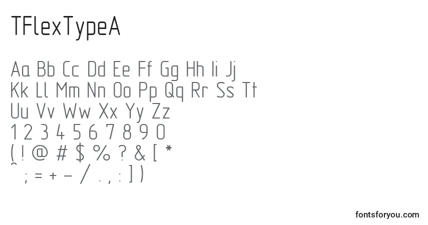 A fonte TFlexTypeA – alfabeto, números, caracteres especiais
