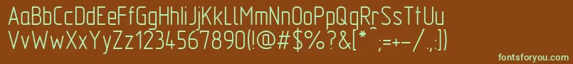 TFlexTypeA-fontti – vihreät fontit ruskealla taustalla