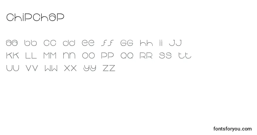 A fonte Chipchap – alfabeto, números, caracteres especiais