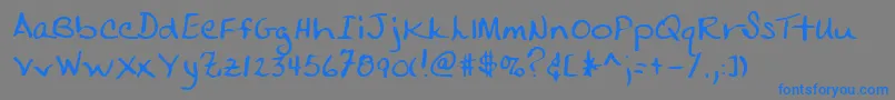 Lehn247 Font – Blue Fonts on Gray Background