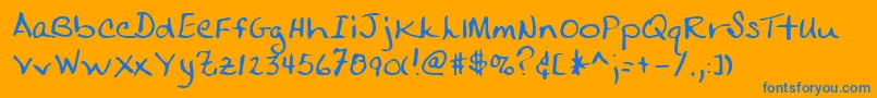 Lehn247 Font – Blue Fonts on Orange Background