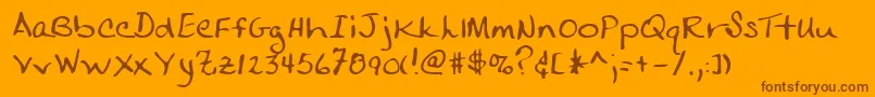 Lehn247 Font – Brown Fonts on Orange Background