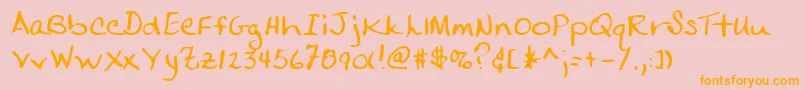 Lehn247-Schriftart – Orangefarbene Schriften auf rosa Hintergrund