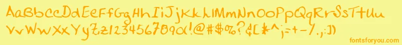 Lehn247 Font – Orange Fonts on Yellow Background