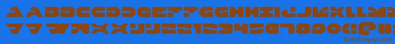 Triggermanexpand-Schriftart – Braune Schriften auf blauem Hintergrund