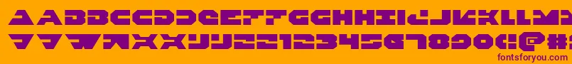 Triggermanexpand-Schriftart – Violette Schriften auf orangefarbenem Hintergrund