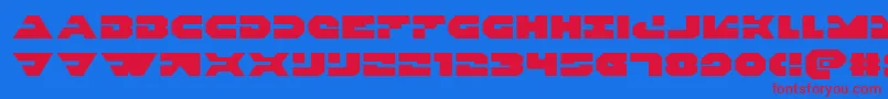 Fonte Triggermanexpand – fontes vermelhas em um fundo azul