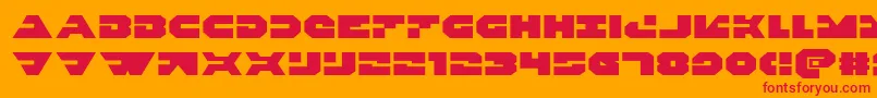 Weitere Informationen zur Triggermanexpand-Schriftart Triggermanexpand-Schriftart – Rote Schriften auf orangefarbenem Hintergrund