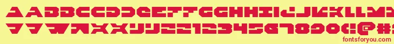 Triggermanexpand-Schriftart – Rote Schriften auf gelbem Hintergrund