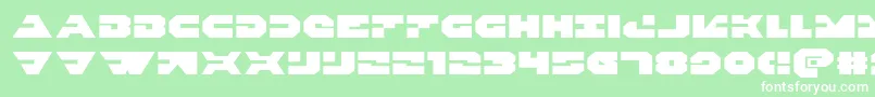 フォントTriggermanexpand – 緑の背景に白い文字