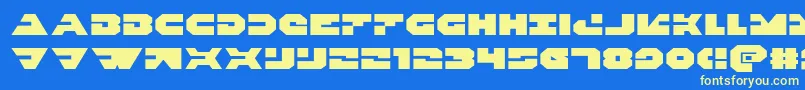 Triggermanexpand Font – Yellow Fonts on Blue Background