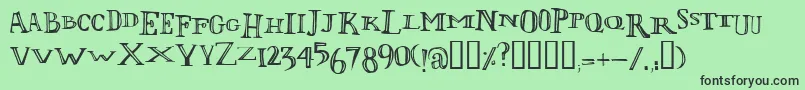 フォントLolii – 緑の背景に黒い文字