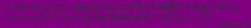Lolii-Schriftart – Schwarze Schriften auf violettem Hintergrund