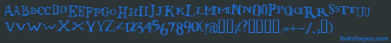 Lolii-fontti – siniset fontit mustalla taustalla