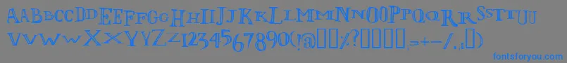 Lolii Font – Blue Fonts on Gray Background
