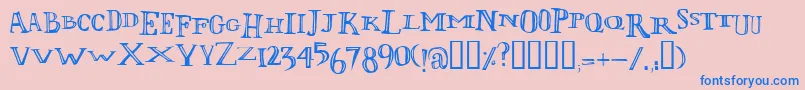 Lolii-fontti – siniset fontit vaaleanpunaisella taustalla