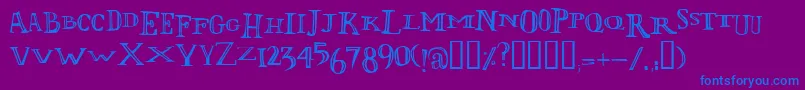 Lolii-fontti – siniset fontit violetilla taustalla