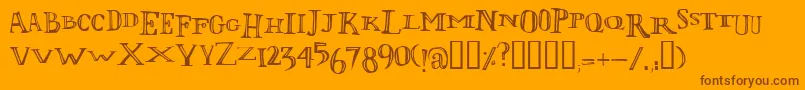 Czcionka Lolii – brązowe czcionki na pomarańczowym tle