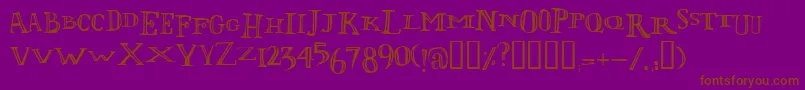 Lolii-Schriftart – Braune Schriften auf violettem Hintergrund