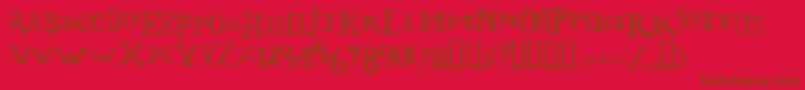 フォントLolii – 赤い背景に茶色の文字