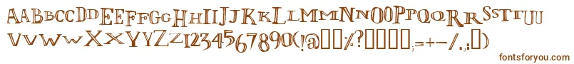 Lolii-fontti – ruskeat fontit valkoisella taustalla