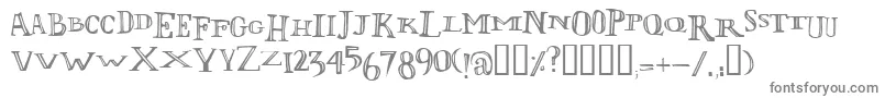 Lolii-fontti – harmaat kirjasimet valkoisella taustalla