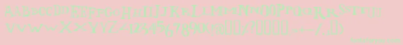 フォントLolii – ピンクの背景に緑の文字