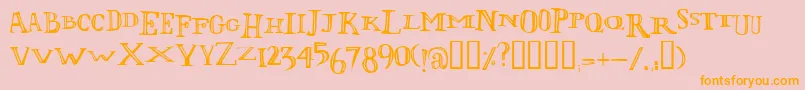 Fonte Lolii – fontes laranjas em um fundo rosa
