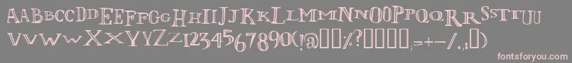 Lolii-fontti – vaaleanpunaiset fontit harmaalla taustalla