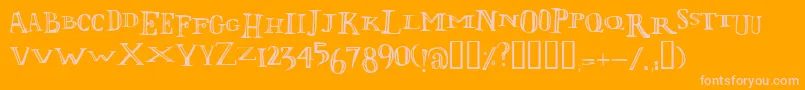 Lolii-Schriftart – Rosa Schriften auf orangefarbenem Hintergrund