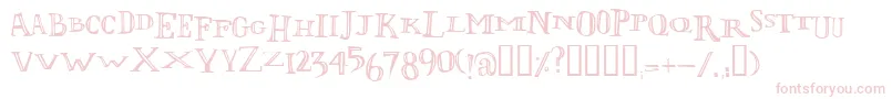 Lolii-fontti – vaaleanpunaiset fontit valkoisella taustalla