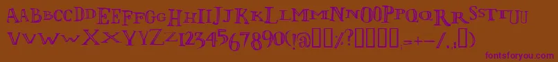 Lolii-Schriftart – Violette Schriften auf braunem Hintergrund
