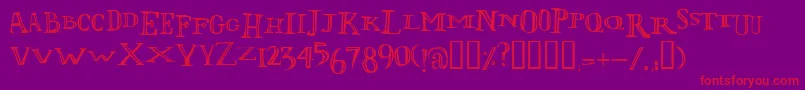 Fonte Lolii – fontes vermelhas em um fundo violeta
