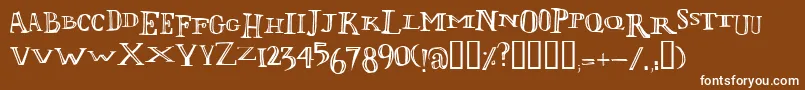 Lolii-fontti – valkoiset fontit ruskealla taustalla