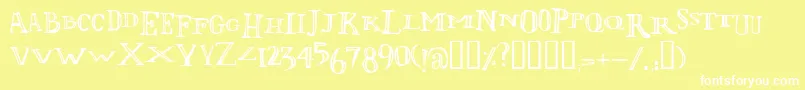 Lolii-fontti – valkoiset fontit keltaisella taustalla