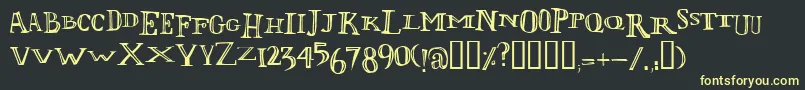 Lolii-fontti – keltaiset fontit mustalla taustalla