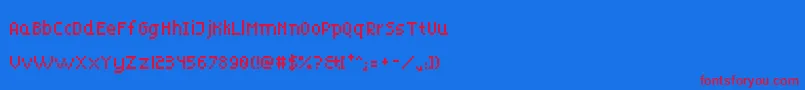 PukeForce8 Font – Red Fonts on Blue Background