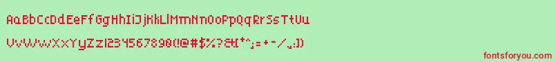 PukeForce8 Font – Red Fonts on Green Background