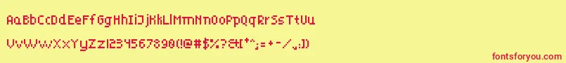PukeForce8 Font – Red Fonts on Yellow Background