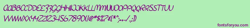 SfBurlingtonScriptScBold Font – Purple Fonts on Green Background