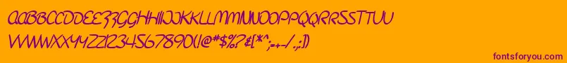 SfBurlingtonScriptScBold Font – Purple Fonts on Orange Background