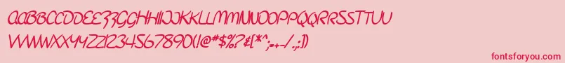 SfBurlingtonScriptScBold Font – Red Fonts on Pink Background