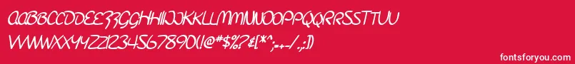 Шрифт SfBurlingtonScriptScBold – белые шрифты на красном фоне