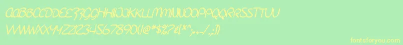 SfBurlingtonScriptScBold Font – Yellow Fonts on Green Background